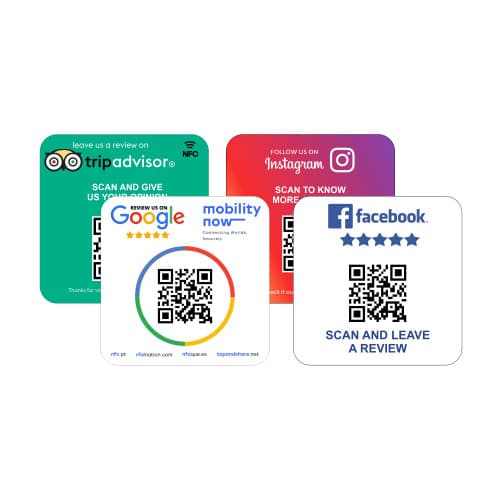 Variedade de placas NFC TapReview